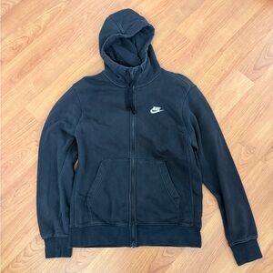Nike Black Hoodie with White Swoosh Embroidery